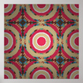 Beige, pink en blue texture. Abstract ornament. H Poster (Voorkant)