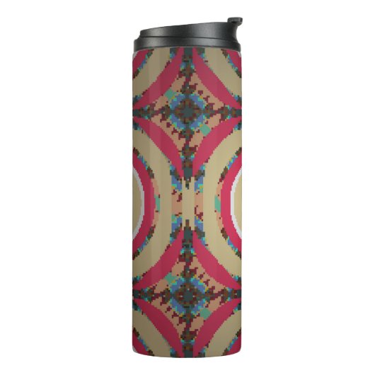 Beige, pink en blue texture. Abstract ornament. H Thermosbeker (Gedraaid links)