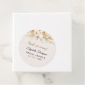 Beige Pink Floral Pattern Bridal Shower Bedankjes Labels (In situ)
