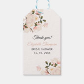 Beige Pink Floral Pattern Bridal Shower Cadeaulabel (Voorkant)