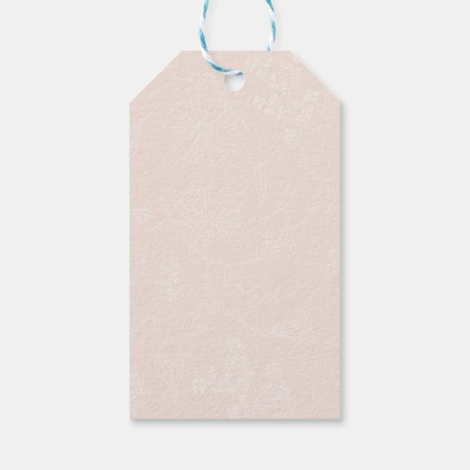 Beige Pink Floral Pattern Bridal Shower Cadeaulabel (Achterkant)