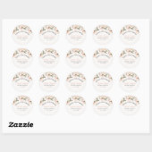 Beige Pink Floral Pattern Bridal Shower Ronde Sticker (Vel)
