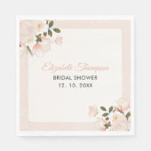 Beige Pink Floral Pattern Bridal Shower Servet (Voorkant)