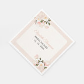 Beige Pink Floral Pattern Bridal Shower Servet (Hoek)