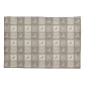 Beige Plaid And Deer Lovely Christmas Pattern Kussensloop (Achterkant)