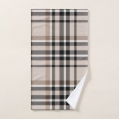 Beige Plaid Bad Handdoek (Handdoek)