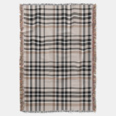 Beige Plaid Deken (Voorkant Verticaal)