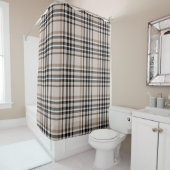 Beige Plaid Douchegordijn (In situ)