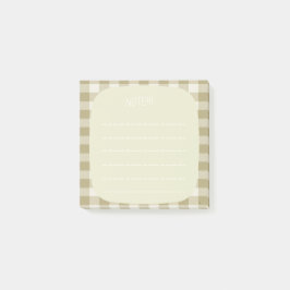 Beige Plaid Note Design