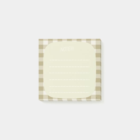 Beige Plaid Note Design (Voorkant)