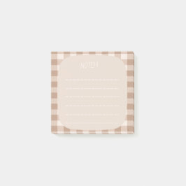 Beige Plaid Note Design