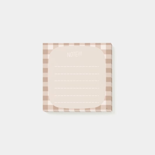 Beige Plaid Note Design (Voorkant)