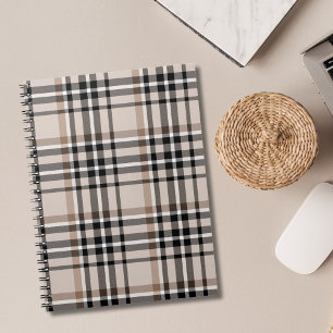 Beige Plaid  Notitieboek