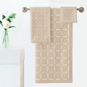 Beige Plaid Pattern Towel Bad Handdoek