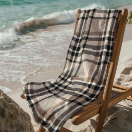 Beige Plaid Strandlaken