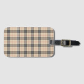  Beige Plaid Tartan Bagagelabel (Voorkant (horizontaal))