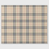  Beige Plaid Tartan Cadeaupapier (Vlak)