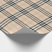  Beige Plaid Tartan Cadeaupapier (Hoek)