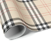  Beige Plaid Tartan Cadeaupapier (Rol Hoek)
