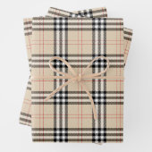  Beige Plaid Tartan Inpakpapier Vel (In situ)