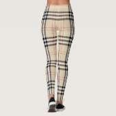 Beige Plaid Tartan Leggings (Achterkant)