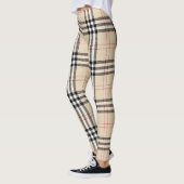 Beige Plaid Tartan Leggings (Links)