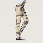 Beige Plaid Tartan Leggings (Rechts)