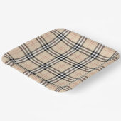 Beige Plaid Tartan Papieren Bordje (Gebogen)