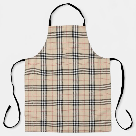 Beige Plaid Tartan Schort (Voorkant)