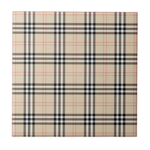 Beige Plaid Tartan Tegeltje