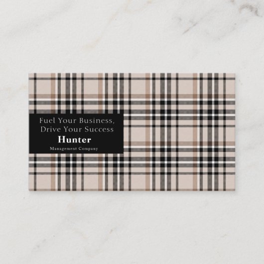 Beige Plaid-Visitekaartje Visitekaartje (Voorkant)