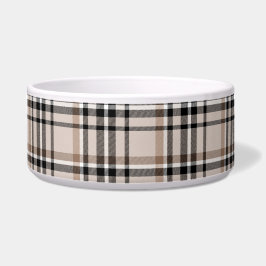 Beige Plaid Voerbakje