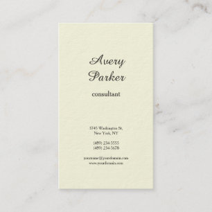Beige Plain Modern Minimal Professional Visitekaartje