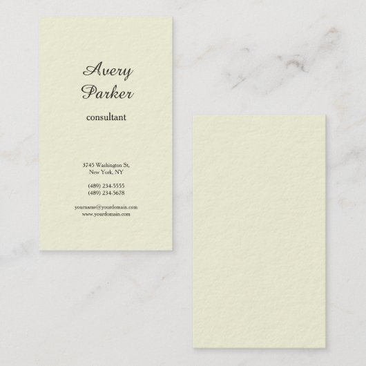Beige Plain Modern Minimal Professional Visitekaartje (Voorkant / Achterkant)