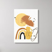 Beige Plant Abstract Boho Canvas Afdruk (Voorkant)