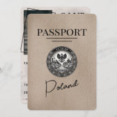 Beige Polen Paspoort Bewaar de datum Save The Date (Voorkant / Achterkant)