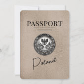 Beige Polen Paspoort Bewaar de datum Save The Date (Voorkant)