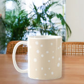 Beige polka dot cup with handle, Birthday gift Koffiemok