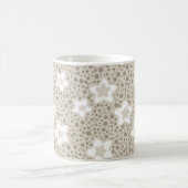 Beige polka dot retro met sterren en bloemen koffiemok (Center)