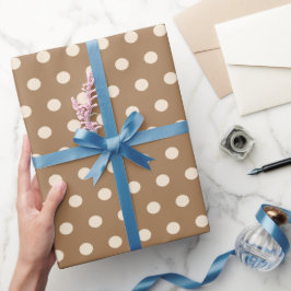 beige polka stippen cadeaupapier