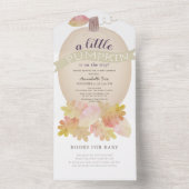 Beige pompoen Baby shower alles in één uitnodiging (Binnen)