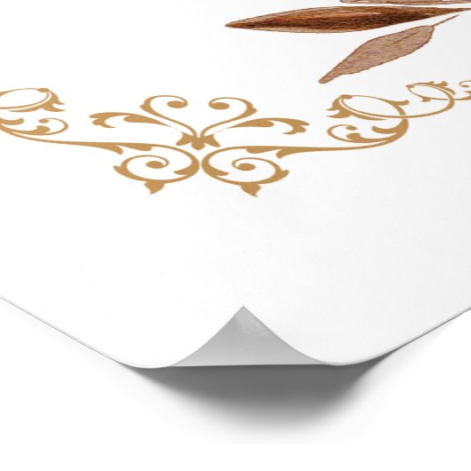 Beige pompoen en bloemen Baby shower welkomstbord Poster (Hoek)