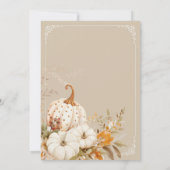 Beige Pompoen en Bloemen Vrijgezellenfeest Kaart (Achterkant)