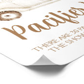 Beige Pompoen Fopspeen Hunt Baby shower Spel Poster (Hoek)