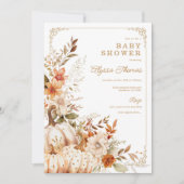 Beige Pompoen Genderneutraal Baby shower Kaart (Voorkant)