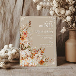 Beige Pompoen Genderneutraal Baby shower Kaart