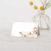 Beige Pompoen Genderneutraal Baby shower Plaatskaartje (Voorkant)