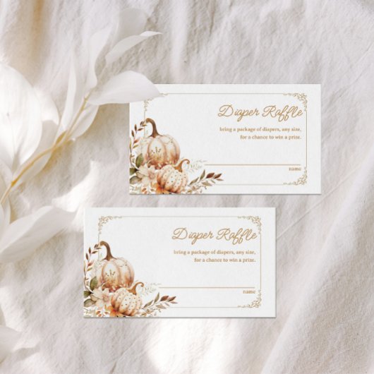 Beige Pompoen Geslacht Neutrale Luier Raffle Informatiekaartje