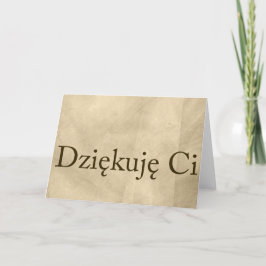 Beige Pools dankt u nota neemt van Dziekuje Ci Bedankkaart
