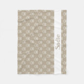 Beige Pootafdrukken Patroon Met Aangepaste Naam Fleece Deken (Voorkant)